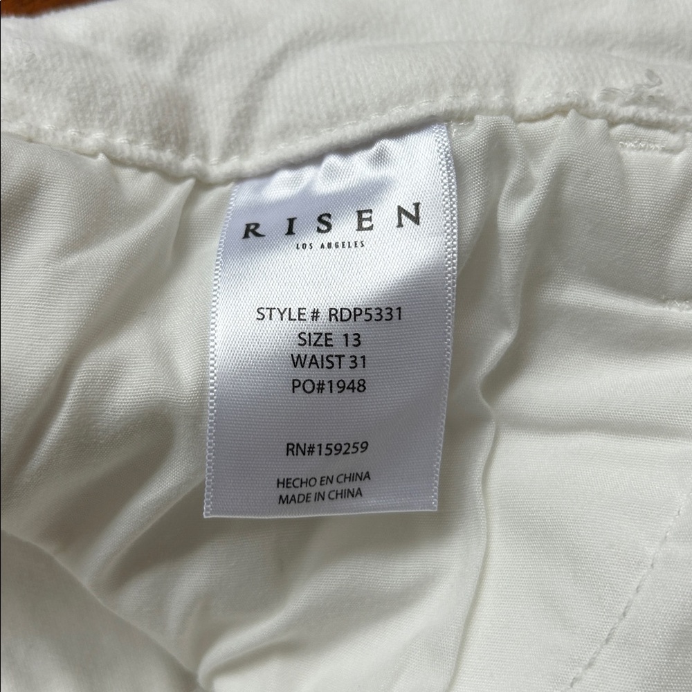 RISEN- white mid rise ankle boot cut jeans - Picture 7 of 8